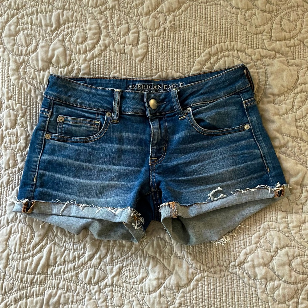 American Eagle super low shortie jean shorts